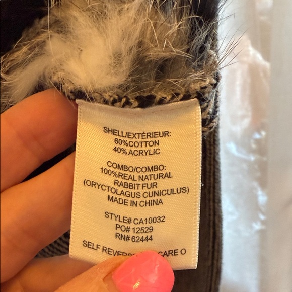 Atelier Nicole Miller Women's Fuzzy Rabbit Striped Sweater - Picture 7 of 7